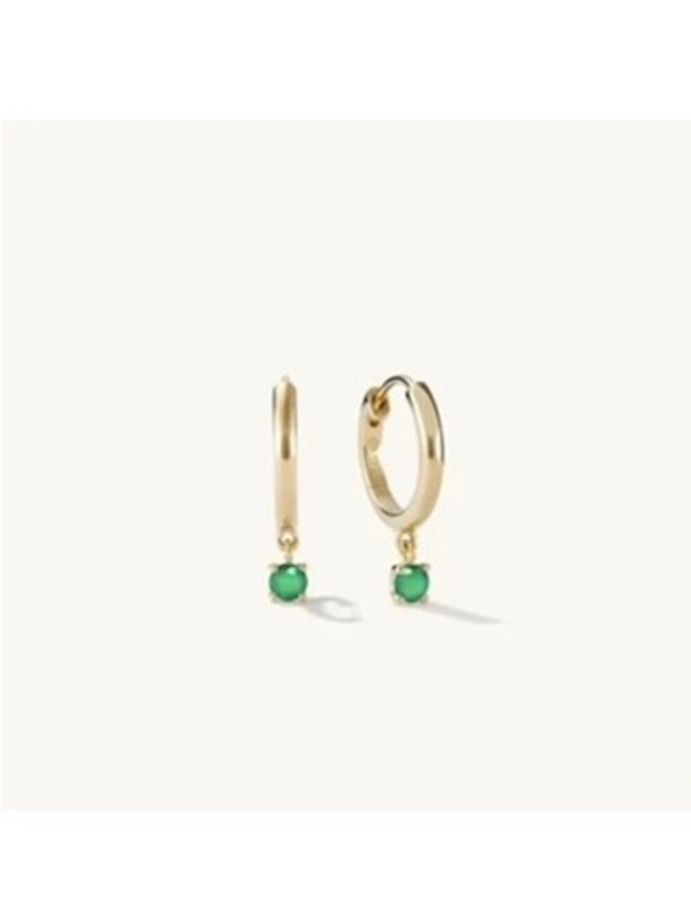 Mejuri Round Green Agate Hoops